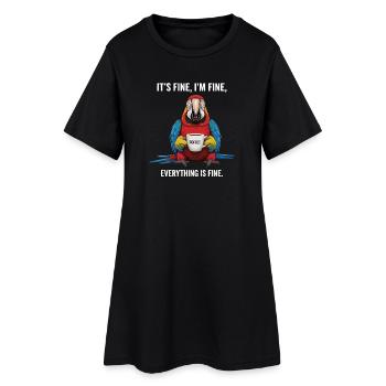 Its Fine Im Fine Kaffee Papagei Humor - Frauen T-Shirt-Kleid - Schwarz - Vorne