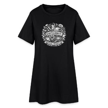 Gartenarbeit Therapie - Nutzgärtner Vintage Motiv - Frauen T-Shirt-Kleid - Schwarz - Vorne