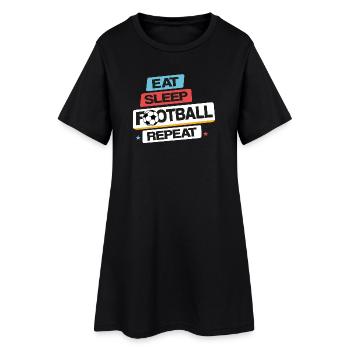 Eat_Sleep_Football_Repeat - Women’s T-Shirt Dress - black - Front