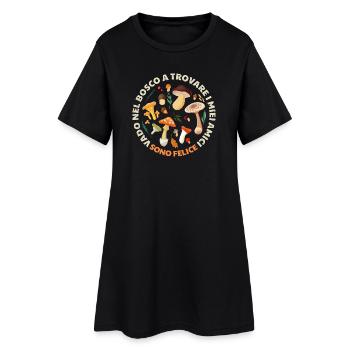 Champignons de la Forêt du Cercle - Robe T-shirt Femme - noir - Devant