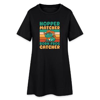 Frog Catcher Hopper Matcher Frog - Frauen T-Shirt-Kleid - Schwarz - Vorne
