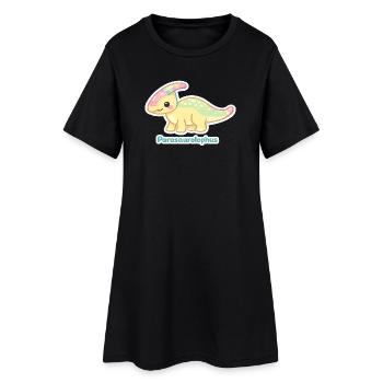 Pastel Parasaurolophus Rainbow Ridge - Women’s T-Shirt Dress - black - Front