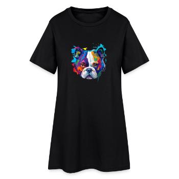 Caniche coloré amour Pop Art Amour des chiens - Robe T-shirt Femme - noir - Devant