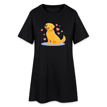 Cute Golden Retriever (comic) - Women’s T-Shirt Dress - black - Front