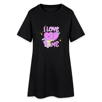 J’adore les filles slime tout-petits de la maternelle - Robe T-shirt Femme - noir - Devant