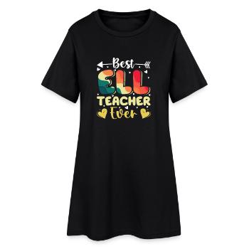 Professeur ELL Langue anglaise - Robe T-shirt Femme - noir - Devant