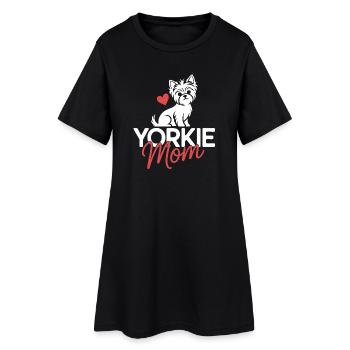 Conception du logo Yorkie Mom Heart - Robe T-shirt Femme - noir - Devant
