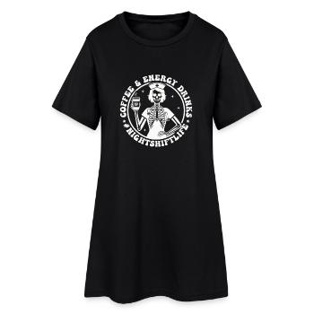 Squelette de café de nuit - Robe T-shirt Femme - noir - Devant