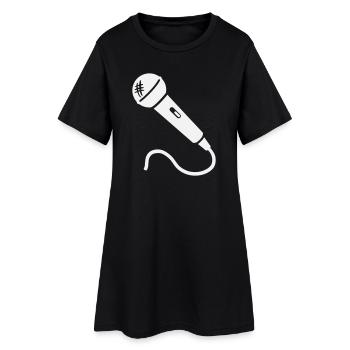 Microphone Karaoké Musicien Chanteur Microphone Chant - Robe T-shirt Femme - noir - Devant