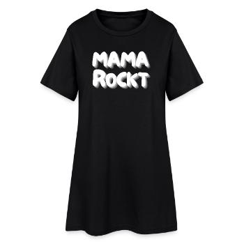 Mama rockt - Frauen T-Shirt-Kleid - Schwarz - Vorne