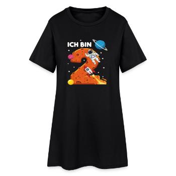 Ich bin 2 Astronaut Weltraum Geburtstag - Frauen T-Shirt-Kleid - Schwarz - Vorne