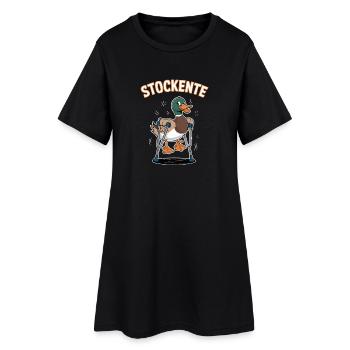  Stockente Lustiger Wortwitz Ente Mit Kruecken - Frauen T-Shirt-Kleid - Schwarz - Vorne