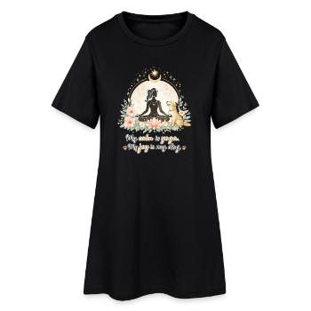Ma paix est le yoga, ma joie est mon chien - Robe T-shirt Femme - noir - Devant