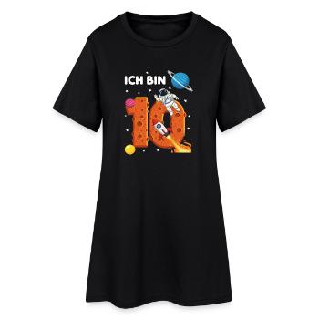 Ich bin 10 Astronaut Weltraum Geburtstag - Frauen T-Shirt-Kleid - Schwarz - Vorne