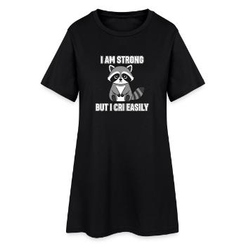 Strong raccoon: Allow feelings - Women’s T-Shirt Dress - black - Front