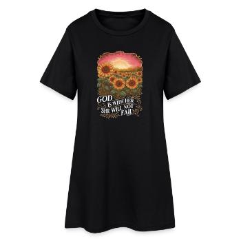 La foi chrétienne du tournesol prie Jésus - Robe T-shirt Femme - noir - Devant