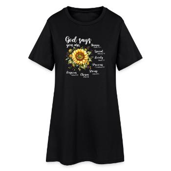 La foi chrétienne du tournesol prie Jésus - Robe T-shirt Femme - noir - Devant