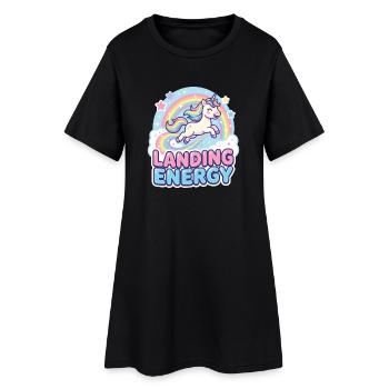 Énergie d’atterrissage Arc-en-ciel de la Licorne - Robe T-shirt Femme - noir - Devant