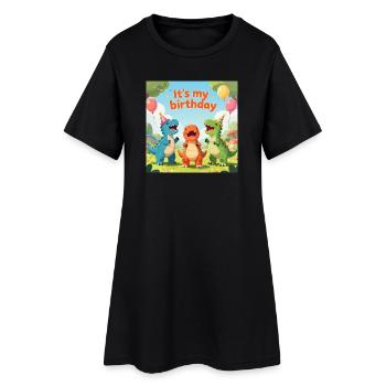 Dino Birthday Party: It's my birthday - Women’s T-Shirt Dress - black - Front