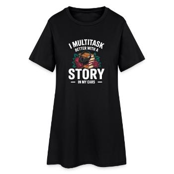 Livres audio Multitâche Histoires Livres Nerd - Robe T-shirt Femme - noir - Devant