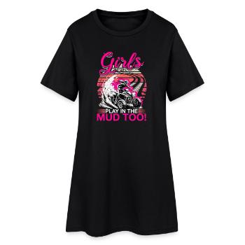 Quad ATV Femme Fille Quad Quad - Robe T-shirt Femme - noir - Devant