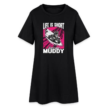 Quad ATV Femme Fille Quad Quad - Robe T-shirt Femme - noir - Devant