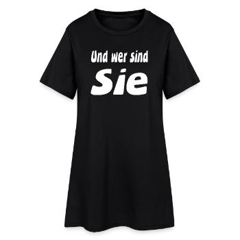 Sie - Frauen T-Shirt-Kleid - Schwarz - Vorne