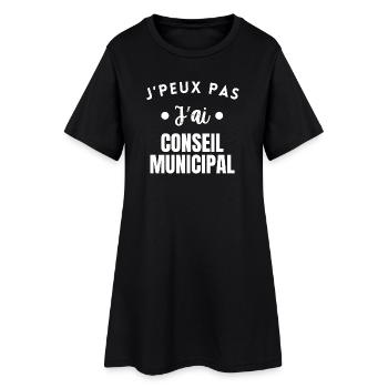 City Hall Quote Humour J'peuxPas J'Ai City Council - Robe T-shirt Femme - noir - Devant