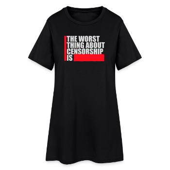 Le pire dans la censure, c’est l’ironie amusante - Robe T-shirt Femme - noir - Devant