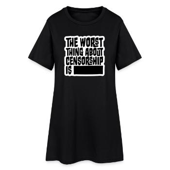 Le pire dans la censure, c’est l’ironie amusante - Robe T-shirt Femme - noir - Devant