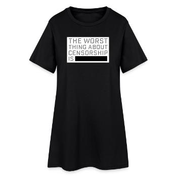 Le pire dans la censure, c’est l’ironie amusante - Robe T-shirt Femme - noir - Devant