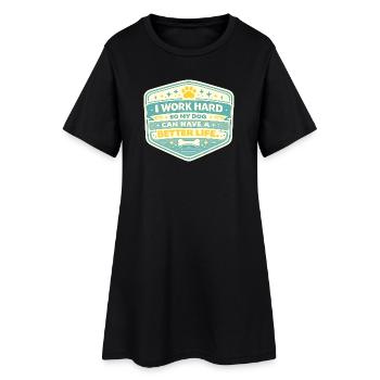 Travail pour chiens : une vie meilleure - Robe T-shirt Femme - noir - Devant