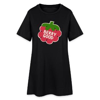 T-shirt drôle aux framboises, fruit mignon - Robe T-shirt Femme - noir - Devant