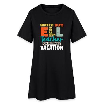 Professeur ELL Langue anglaise - Robe T-shirt Femme - noir - Devant