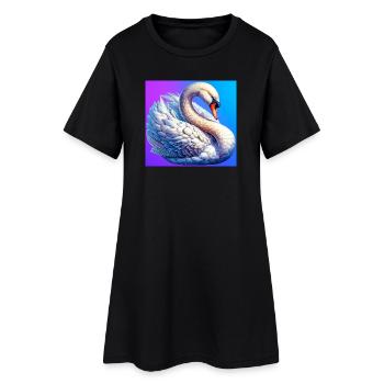 cygne - Robe T-shirt Femme - noir - Devant