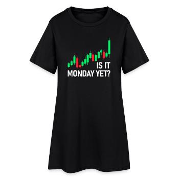 C’est déjà lundi ? Trader à la Bourse - Robe T-shirt Femme - noir - Devant