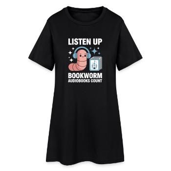 Moments de lecture détendus pour les fans de livres audio de Bookworm - Robe T-shirt Femme - noir - Devant