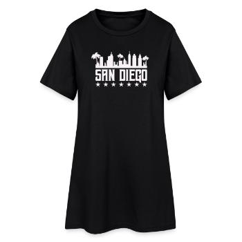 San Diego Skyline Palm Vista - Robe T-shirt Femme - noir - Devant