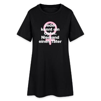 JEDER KENNT OPFER, NIEMAND TÄTER! ♀ FEMALE POWER - Frauen T-Shirt-Kleid - Schwarz - Vorne