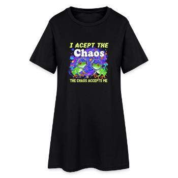 Chaos Frog Acceptance Neon - Women’s T-Shirt Dress - black - Front