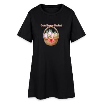 Cute Easter Basket Shirt – Easter Eggs Tee - Women’s T-Shirt Dress - black - Front
