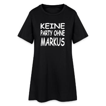 Markus - Frauen T-Shirt-Kleid - Schwarz - Vorne