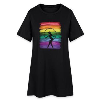 Aerialist Vintage Aerial Ring Lyra Luftring - Frauen T-Shirt-Kleid - Schwarz - Vorne