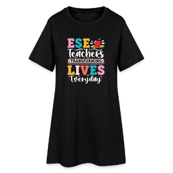 Geschenke für ESE-Lehrer - Frauen T-Shirt-Kleid - Schwarz - Vorne