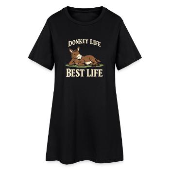 Amant des ânes Âne Animal drôle d’âne - Robe T-shirt Femme - noir - Devant
