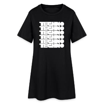 Techno Music Bold Abstract Geometry Logo - Frauen T-Shirt-Kleid - Schwarz - Vorne