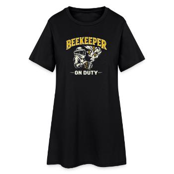 Beekeeper On Duty - Imker Vintage Retro - Frauen T-Shirt-Kleid - Schwarz - Vorne