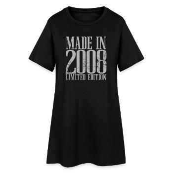 Cadeau d’anniversaire Vintage Born Vintage 2008 - Robe T-shirt Femme - noir - Devant
