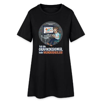 Ich bin Grafikdesigner, kein Wunderheiler - Frauen T-Shirt-Kleid - Schwarz - Vorne