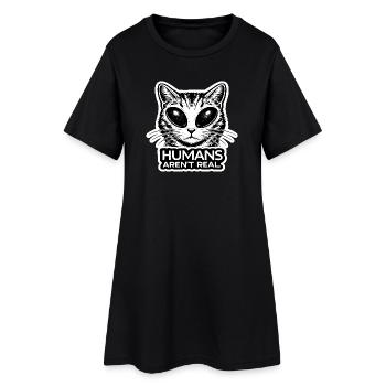Les humains chats extraterrestres ne sont pas de vrais chatons effrayants - Robe T-shirt Femme - noir - Devant